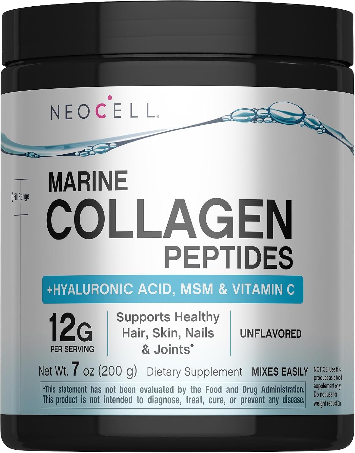 NeoCell Marine Collagen Peptides Powder | 7 oz | Unflavored Supplement