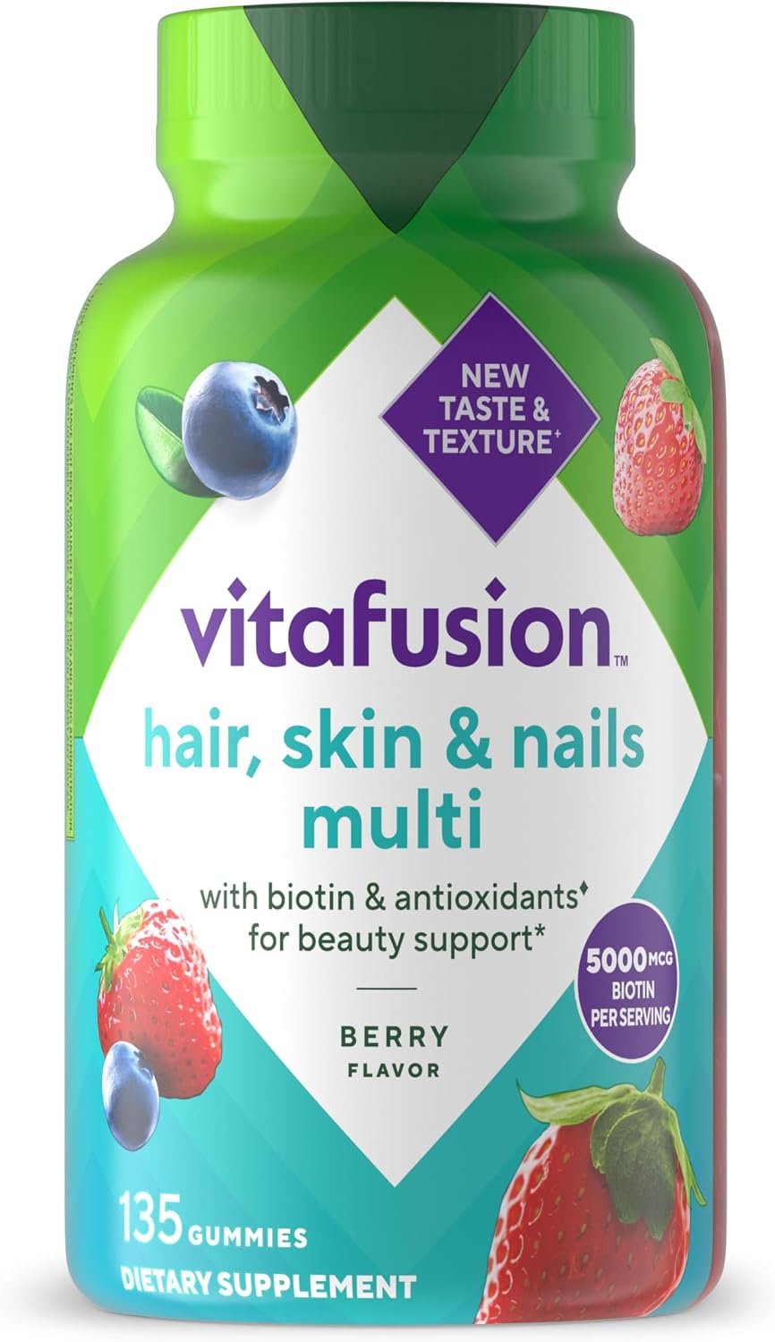 Vitafusion Hair Skin and Nails Vitamins | Biotin 5000mcg Per 3 Gummies