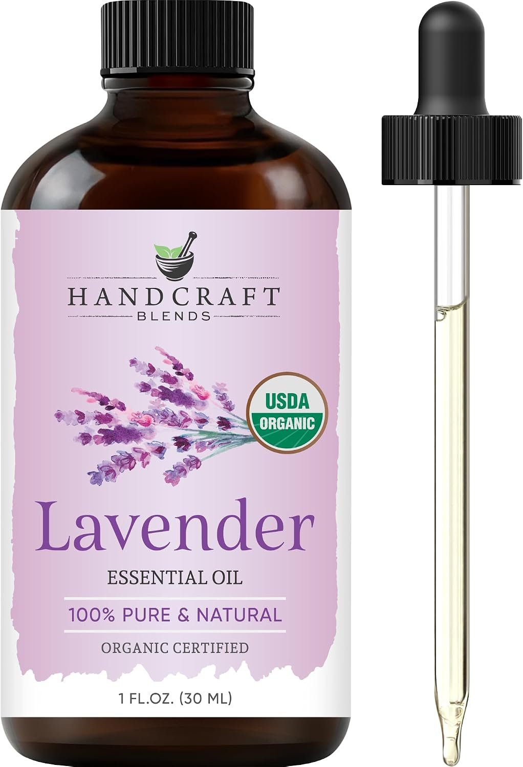 Handcraft Blends Organic Lavender Essential Oil – 1 Fl Oz
