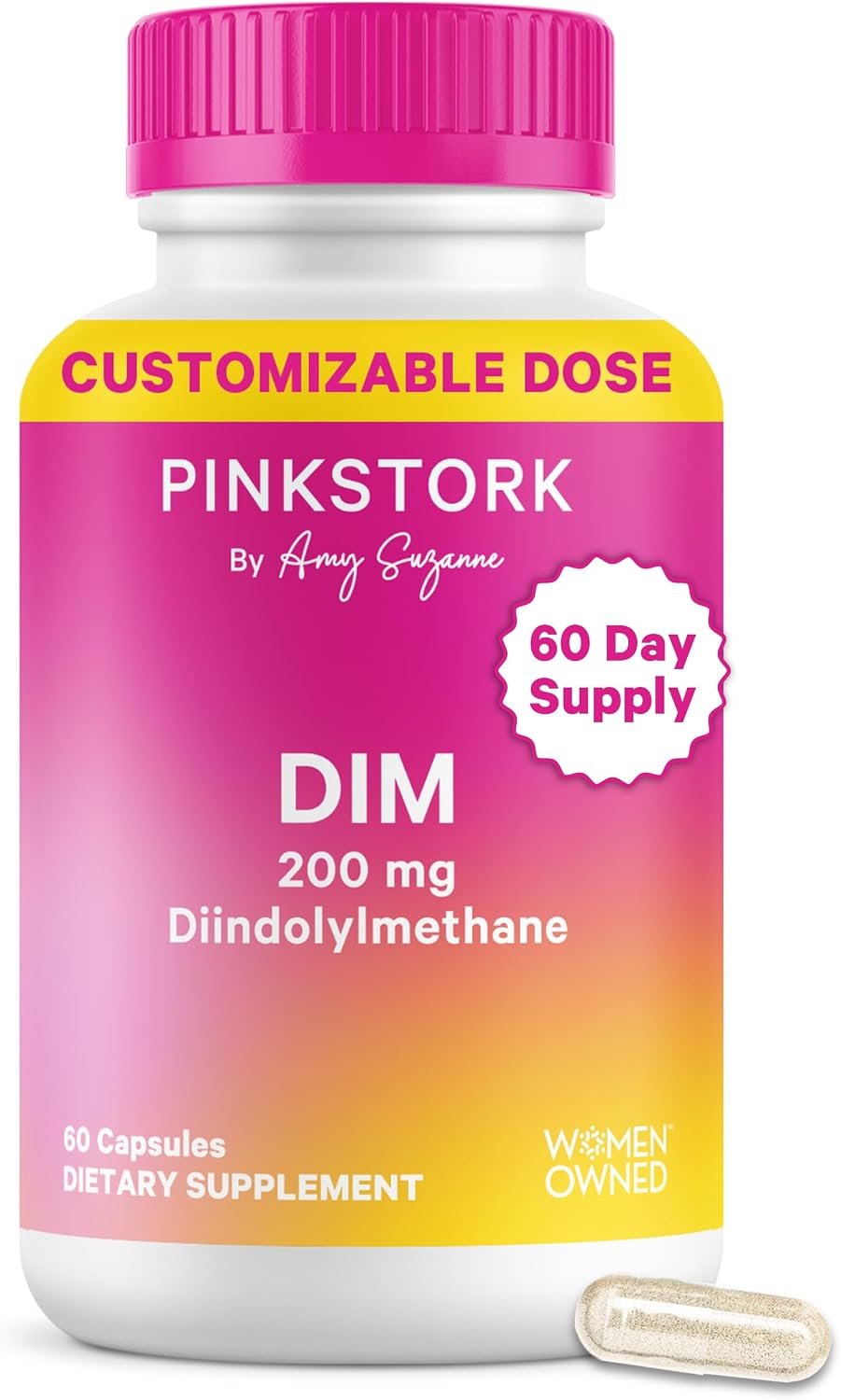 Pink Stork DIM Supplement for Women, 60 Capsules