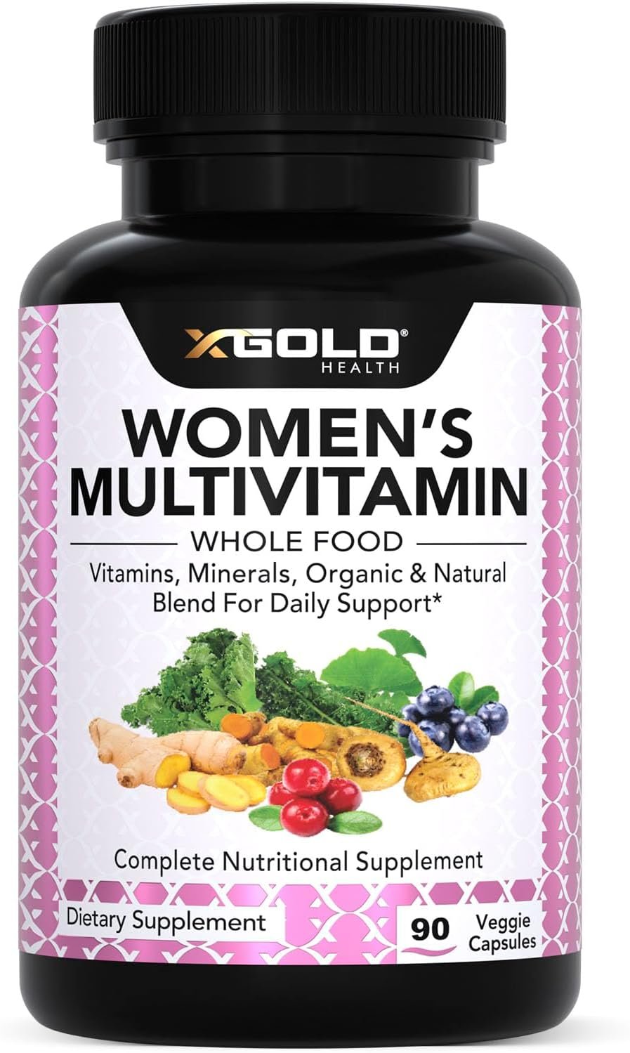 X Gold Health Vegan Womens Daily Multivitamin 50 Plus Organic WholeFood