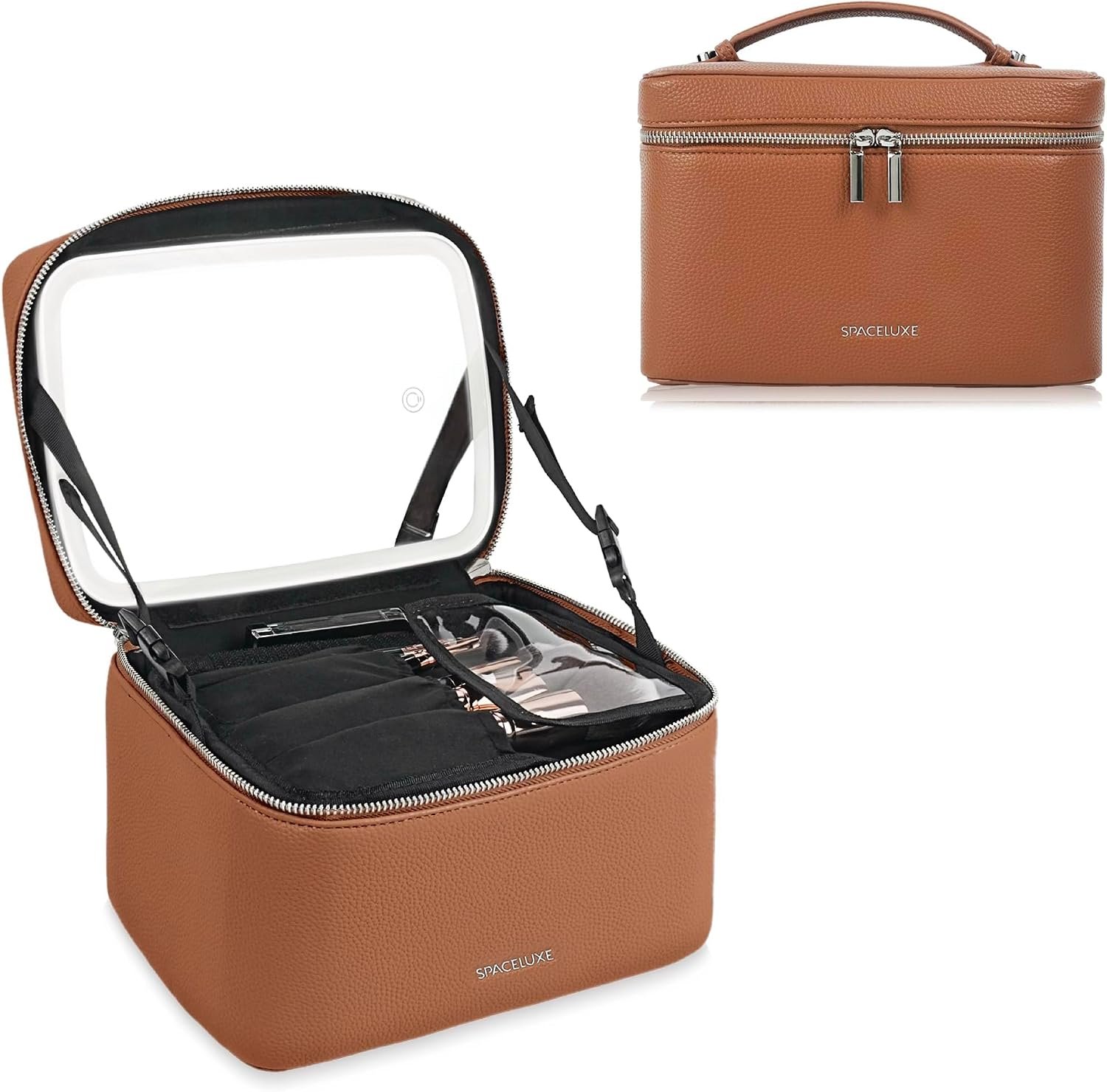 Travel/Daily Makeup Bag/Cosmetic Case with Detachable LED Mirror
