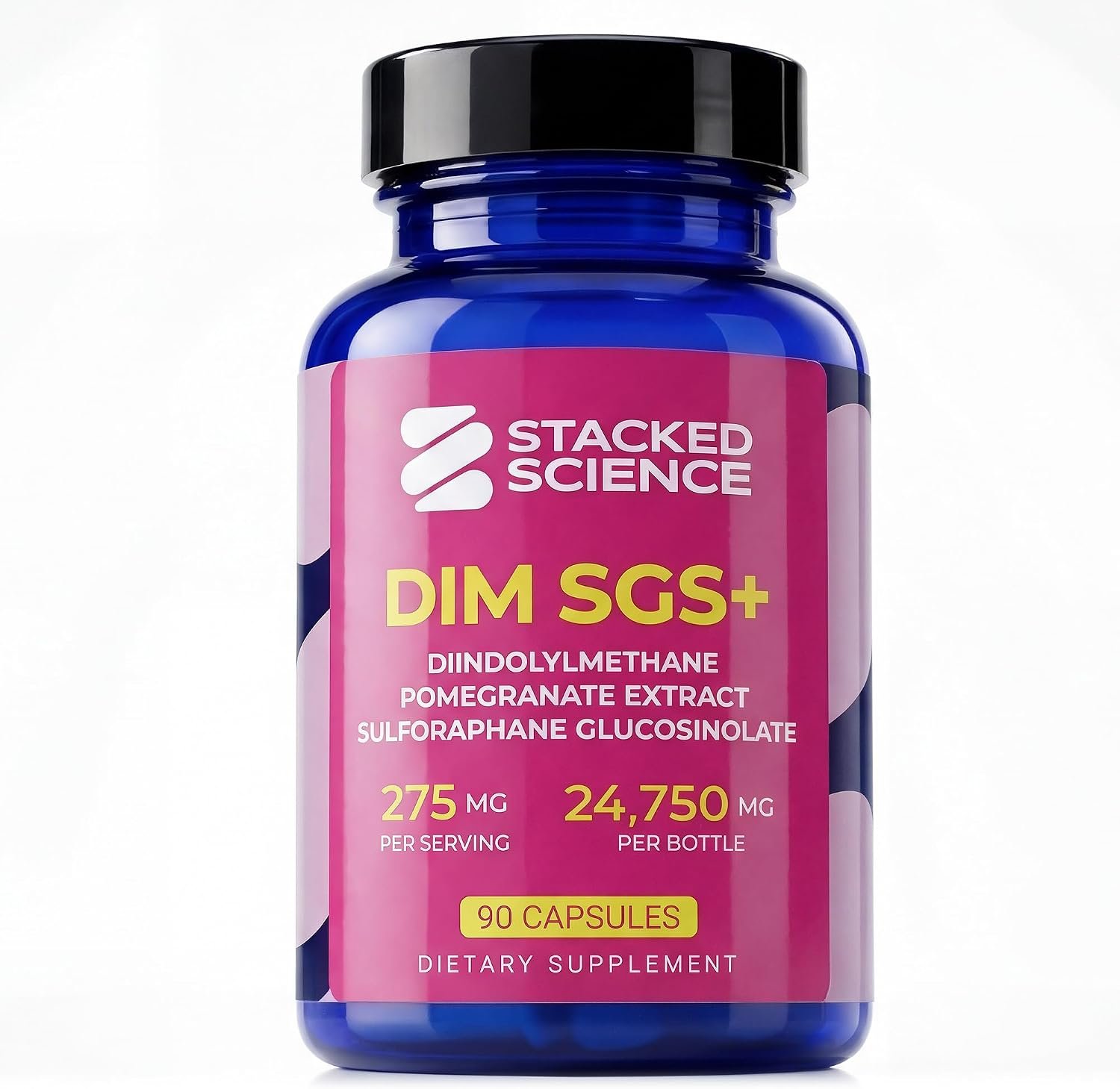 DIM SGS+ Hormone Support Supplement | DIM + Sulforaphane Glucosinolate (SGS) Broccoli Seed Extract + Pomegranate | Vegan | Gluten-Free | 90 Veg Capsules