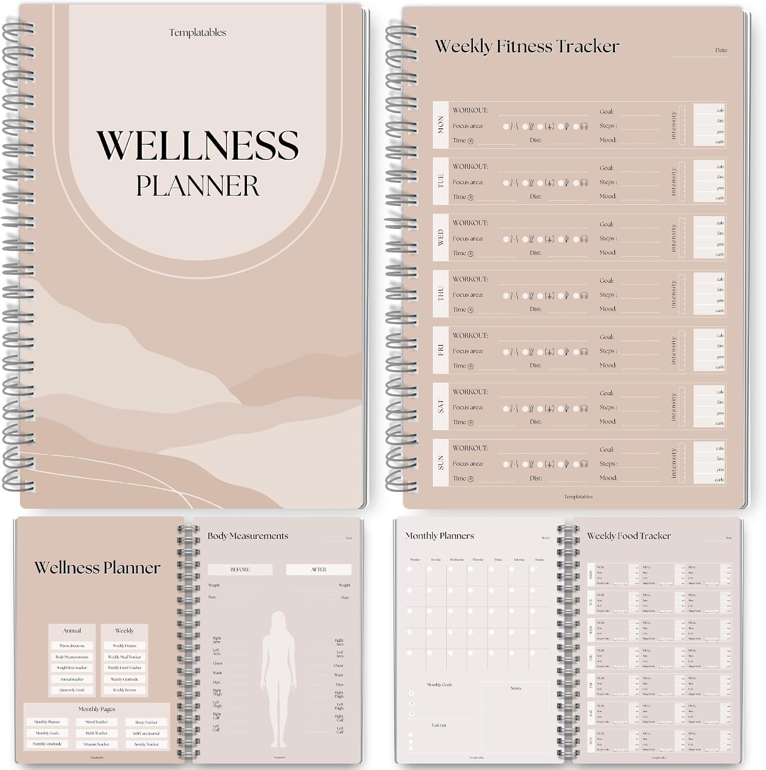 Wellness Journal – 90 Day Health, Fitness, Gratitude, Mindfullness, Wellbeing, Habit, Goals, Diet & Food Tracker – A5 (Lux)