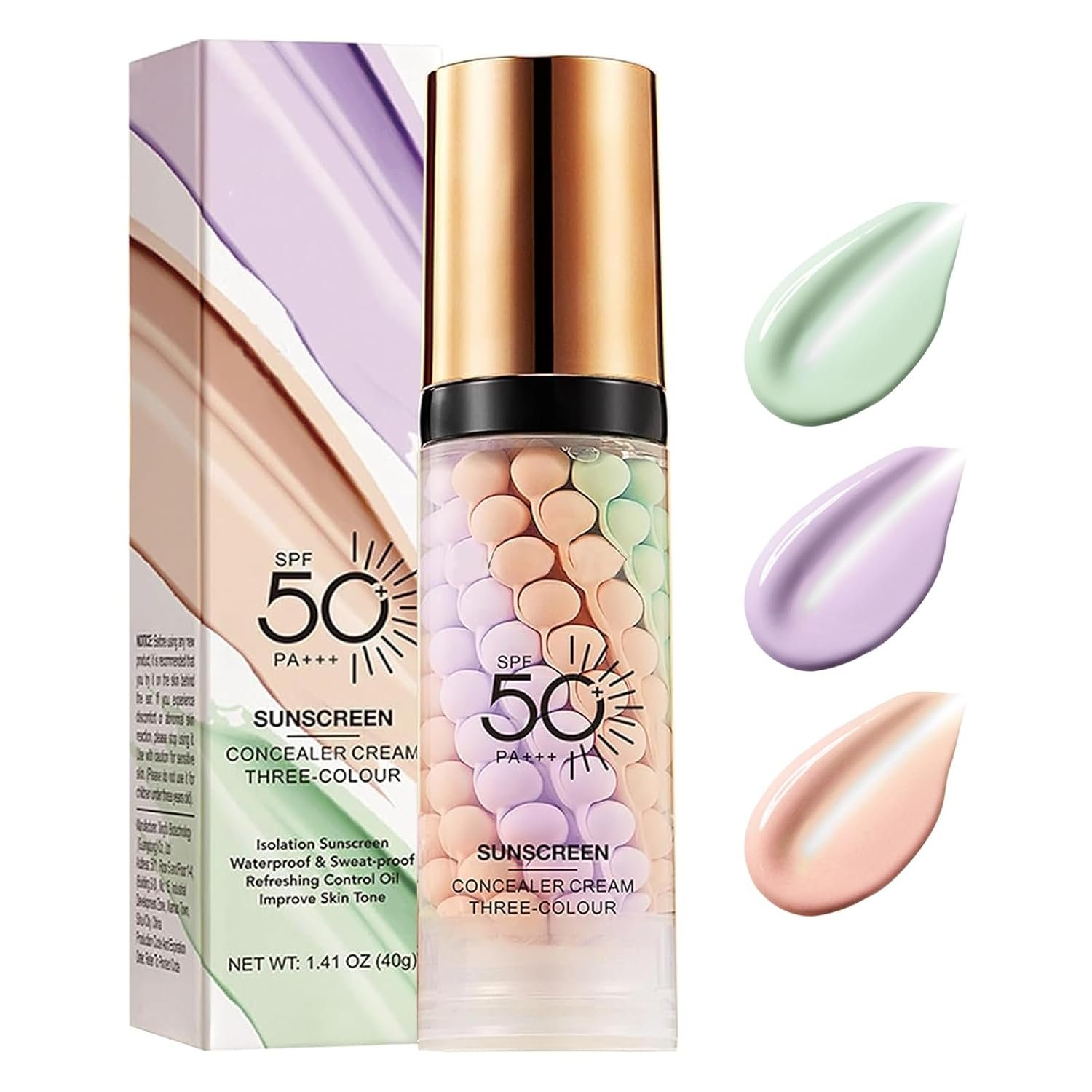 3 In 1 Primer for Face Before Makeup, SPF 50,Face Sunscreen Isolation Cream