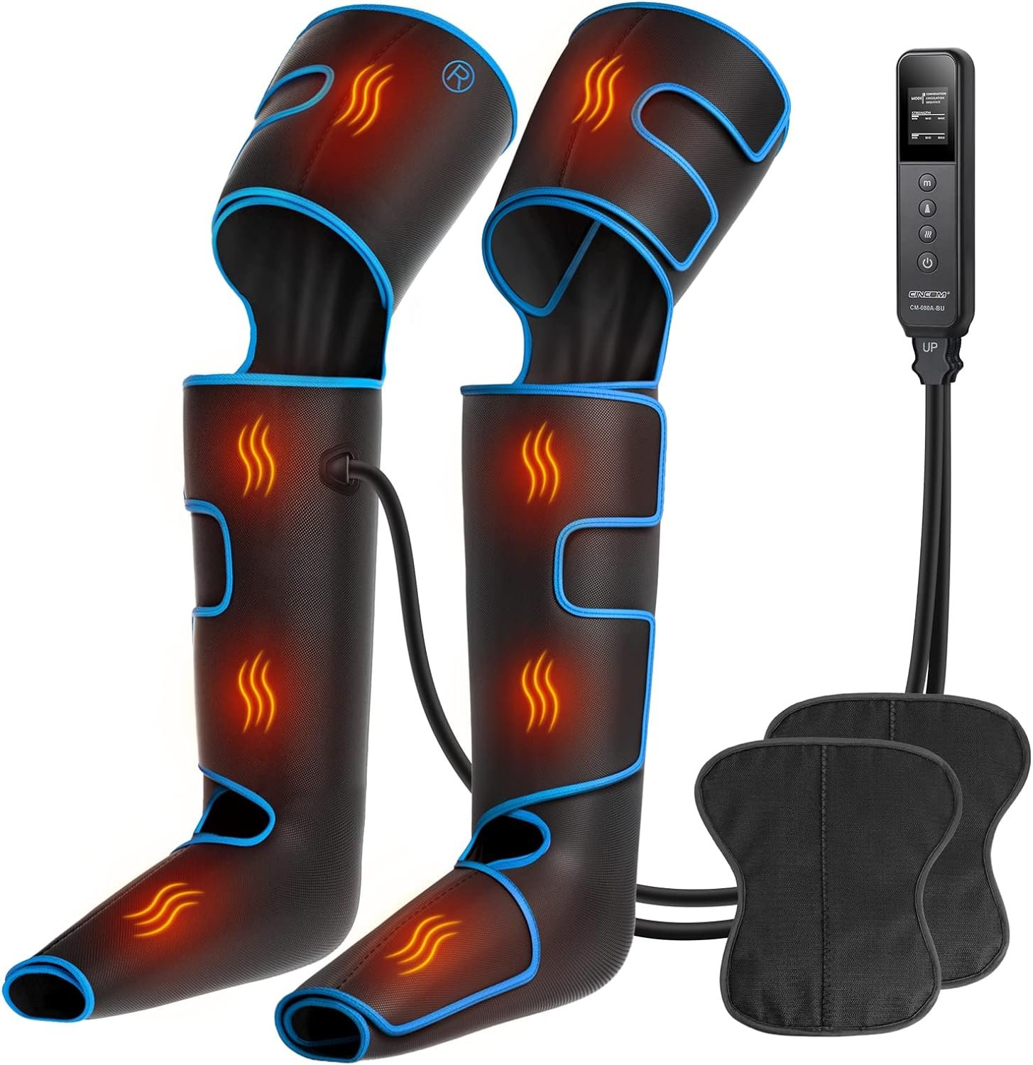 CINCOM Leg Massager with Heat and Compression FSA – HSA, Blue