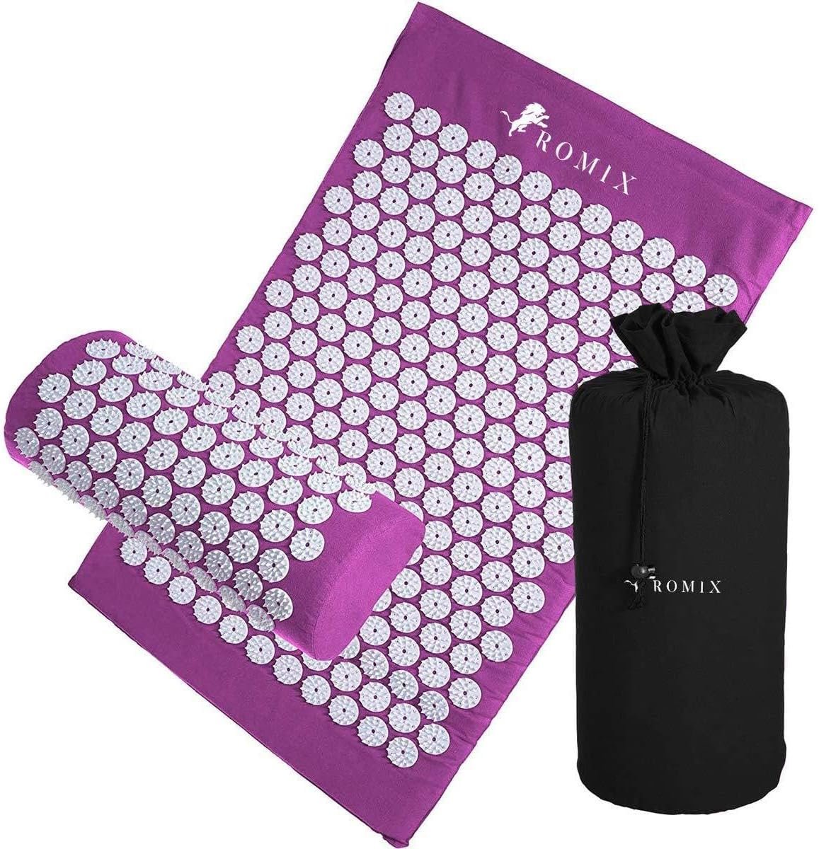 ROMIX Acupressure Mat And Pillow Set, Back Neck And Shoulder Pain Relief