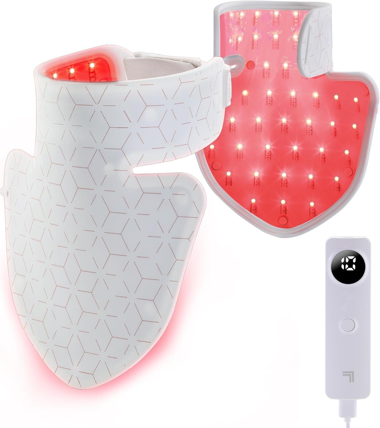 Sharper Image Revel Red Light Therapy Décolleté Mask – FDA Cleared & Clinically Studied| Neck & Chest Wrinkles Skin Care| Red & Near-Infrared LED| Medical-Grade Silicone Beauty Tool| 10-Min Sessions