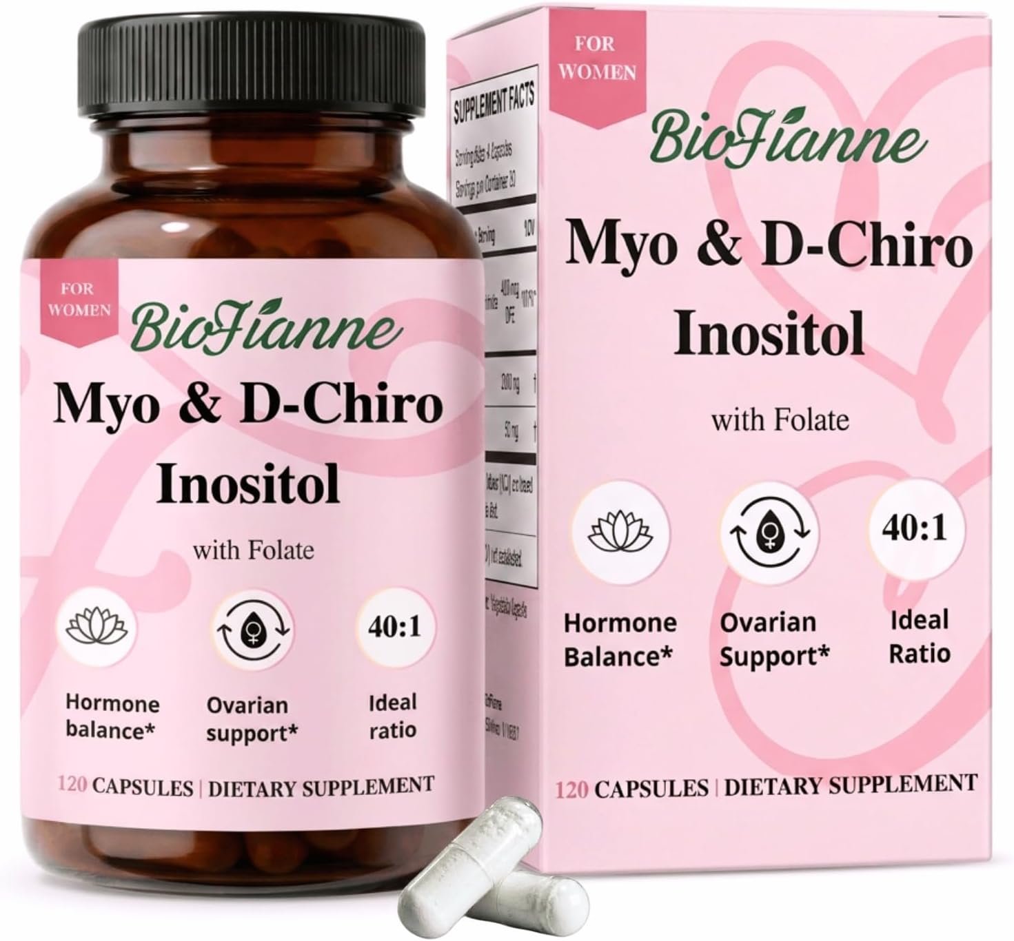 Myo-Inositol & D-Chiro Inositol Supplement for Women, 40:1 Ratio Ideal