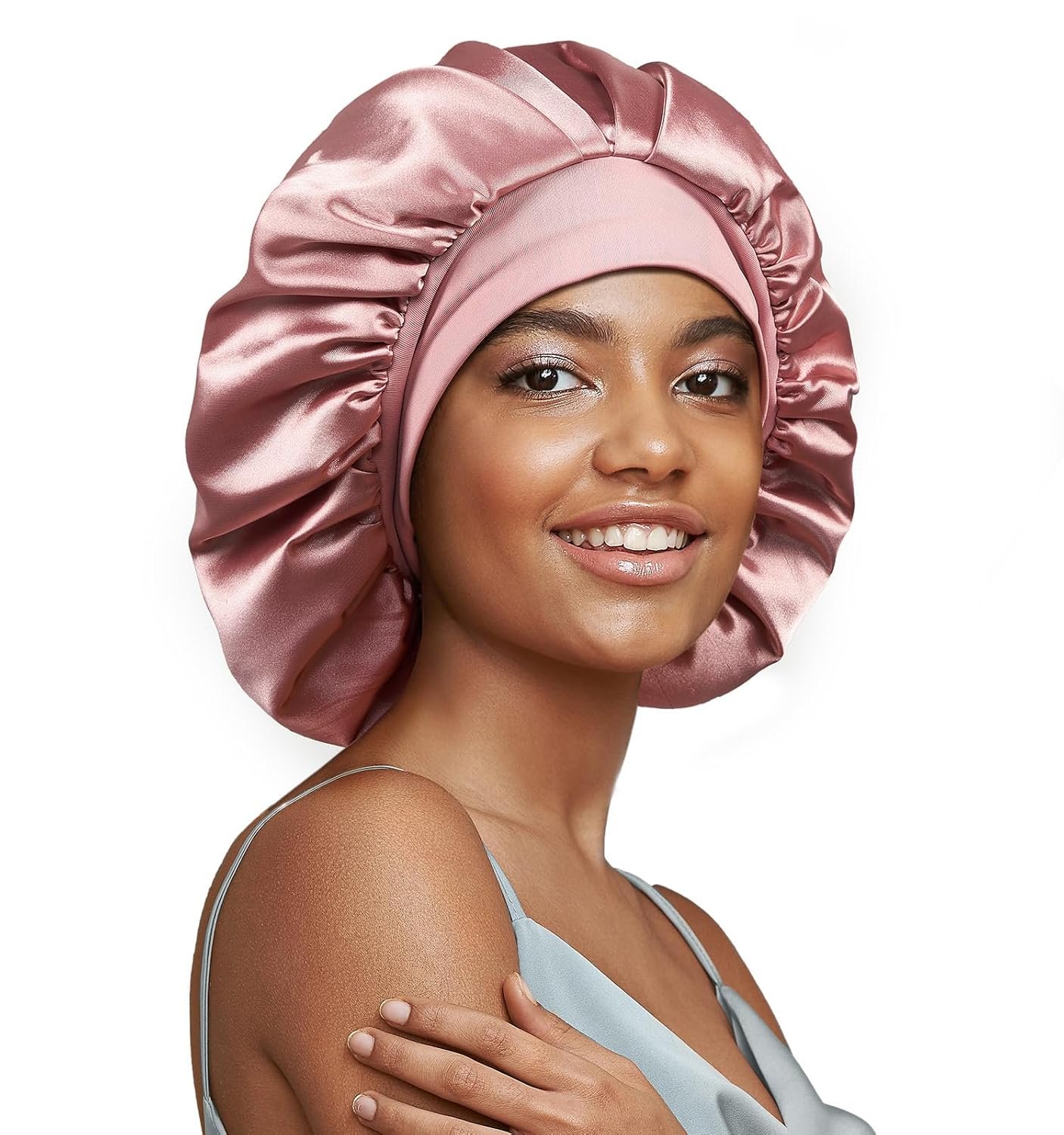 Umisleep 22 Momme Silk Lined Bonnet for Sleeping Women, Double Layer, Large