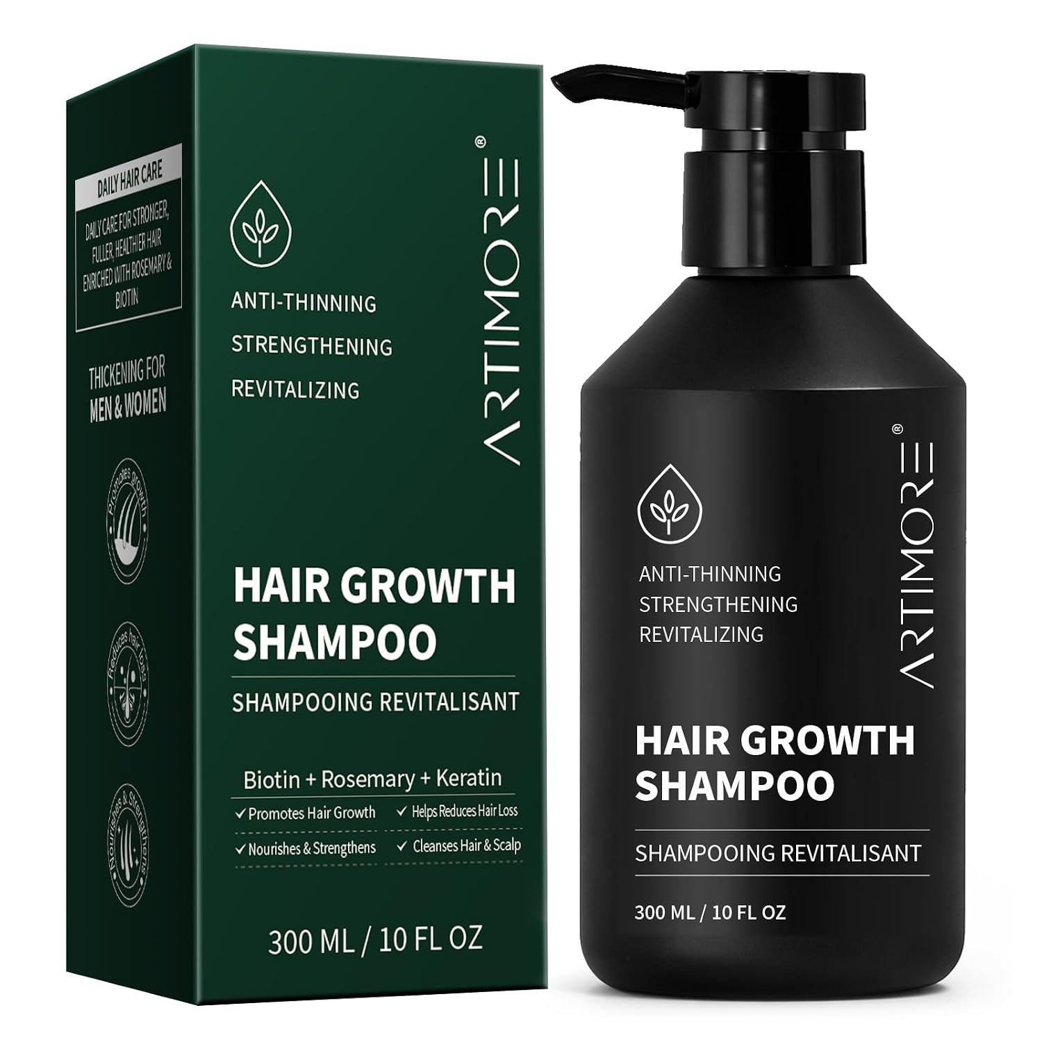 Biotin Rosemary Shampoo for Hair Growth, Strengthening for Thinning Hair Women & Men, Supports Scalp Health & Reduces Breakage (300ml, Shampoo)