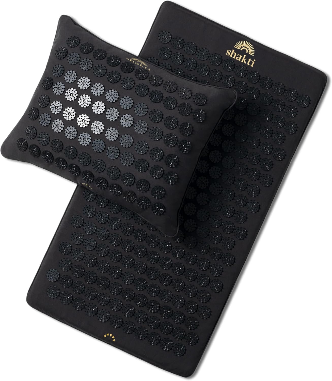 ShaktiMat Premium Acupressure Mat & All-Over Pillow Set, Level 2 Intensity in Black, Thousands of Signature Spikes that Massage Muscles, Aid Sleep & Unlock Inner Tension | Similar to Acupuncture