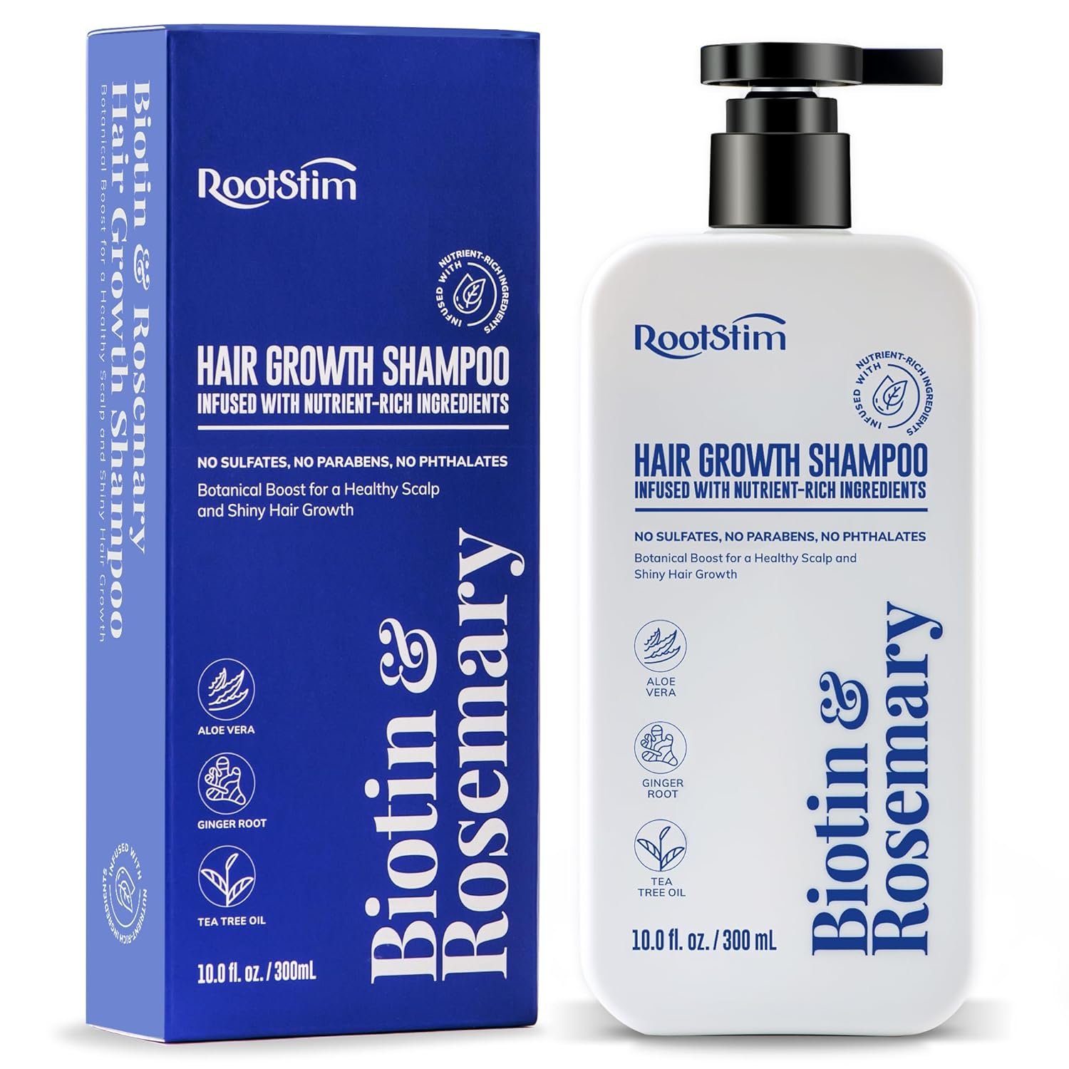 RootStim Biotin & Rosemary Hair Growth Shampoo for Thinning Hair, 10 Fl Oz