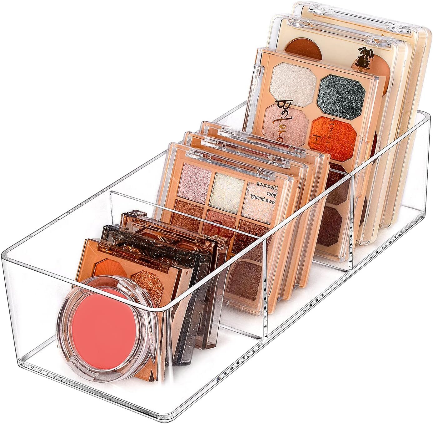 JessLab Acrylic Organizers, Bathroom Organizer for Drawer, Cosmetic Display Cases for Vanity, Countertop, Desk, Kitchen, and Makeup Storage, 3-Section