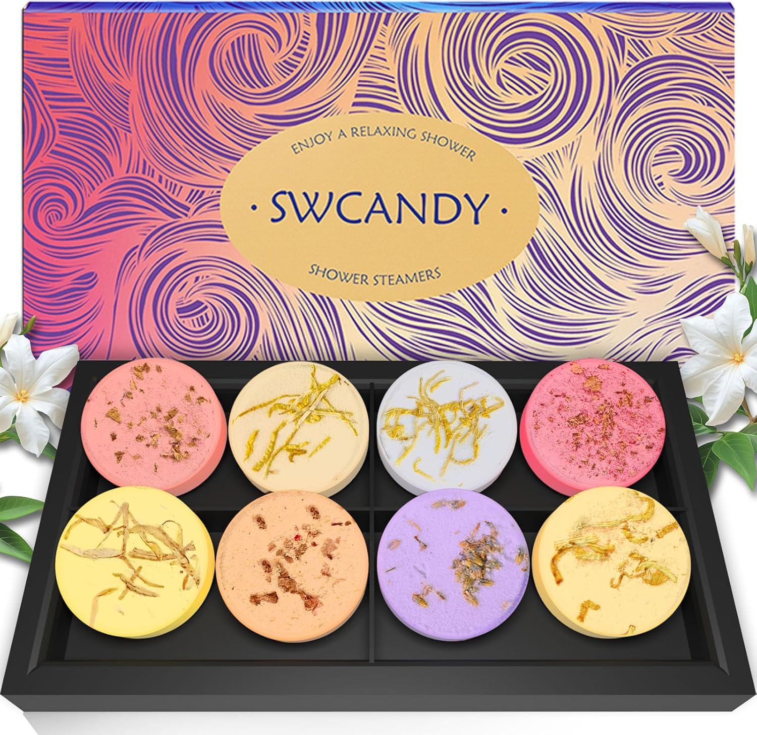 SWCANDY Shower Steamers Aromatherapy 8 Pack, Gifts for Mom Home Spa