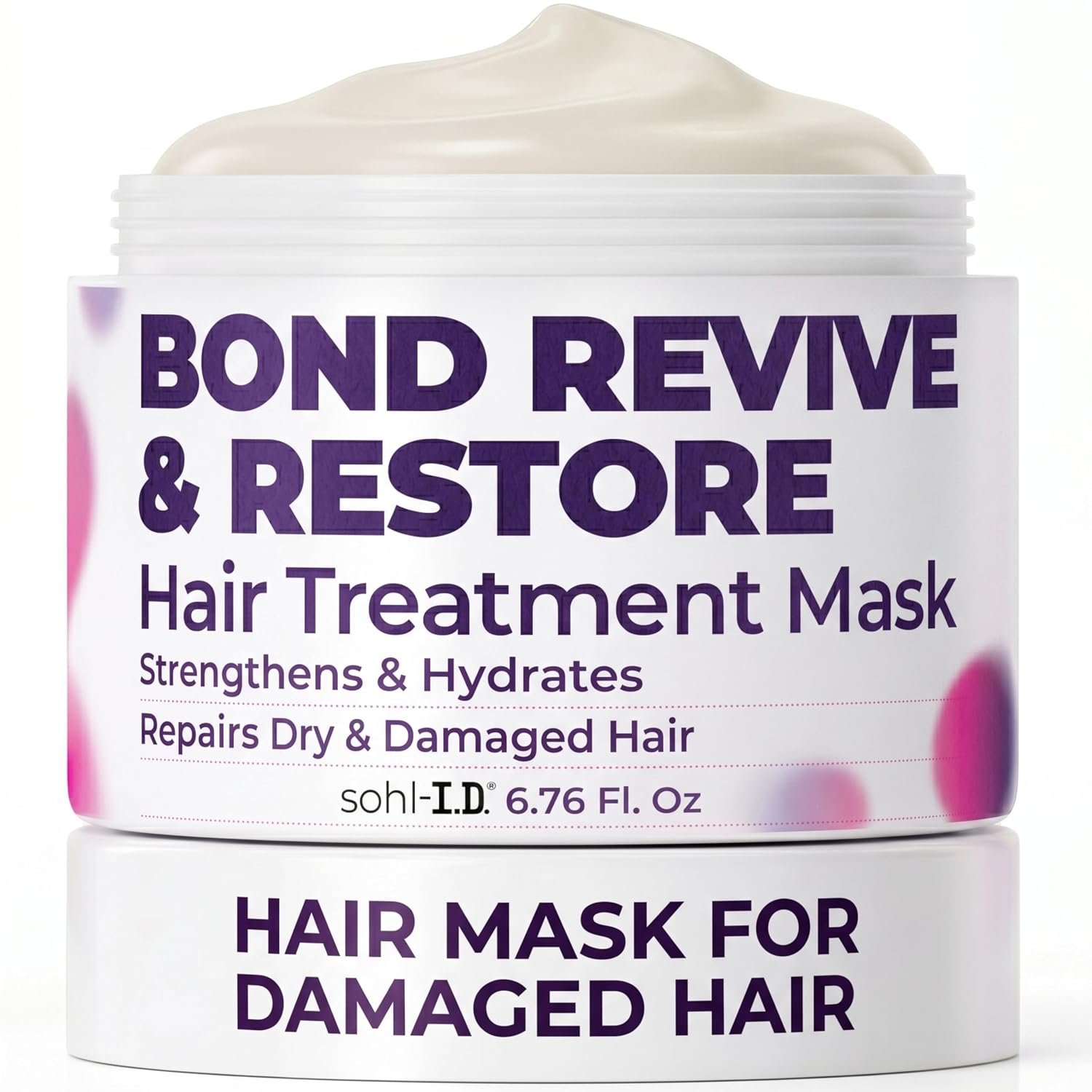 sohl-I.D. Hair Mask for Dry & Damaged Hair – Deep Conditioning Repair Treatment to Restore Smoothness & Shine – Moisturizing Hair Mask with Vitamins B3, B5, B7, C & E – Vegan & Cruelty-Free 6.76 fl oz