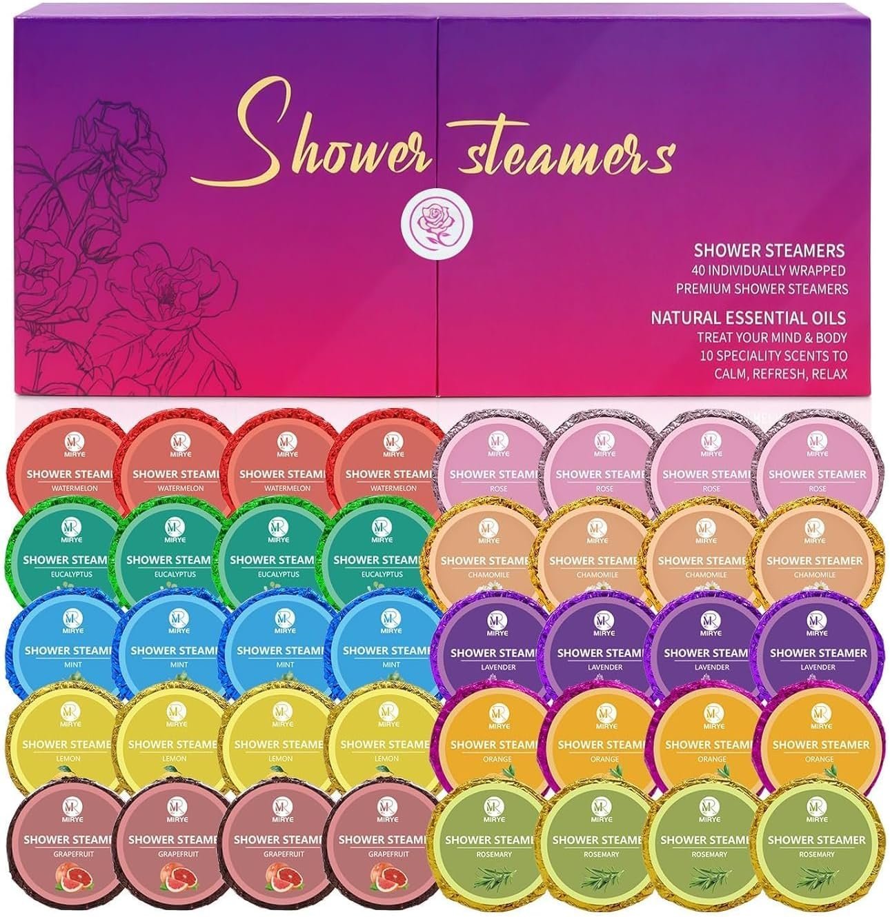 40 Pcs Shower Steamers Bath Bombs Aromatherapy Gifts for Women