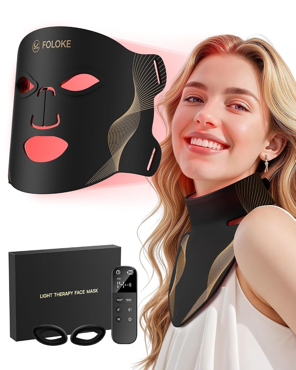 Red Light Therapy for Face, LED Light Therapy Mask Skin Care Mask & Neck