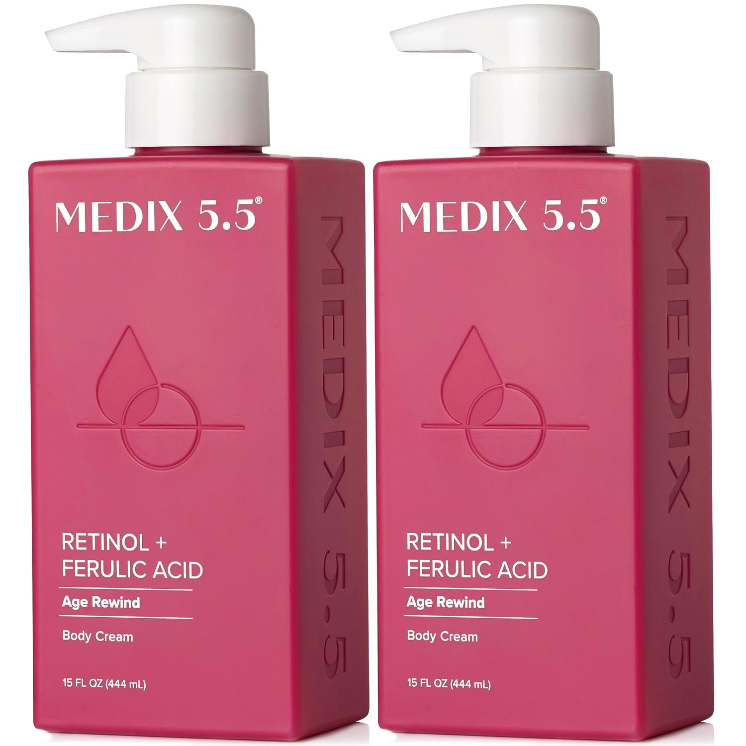 Medix 5.5 Retinol Body Lotion Firming Moisturizer | Crepey Skincare Treatment | Retinol Body Cream | Anti Aging Firming Cream For Women Targets Look Of Crepe Skin, Wrinkles, & Sagging Skin, 2-Pack