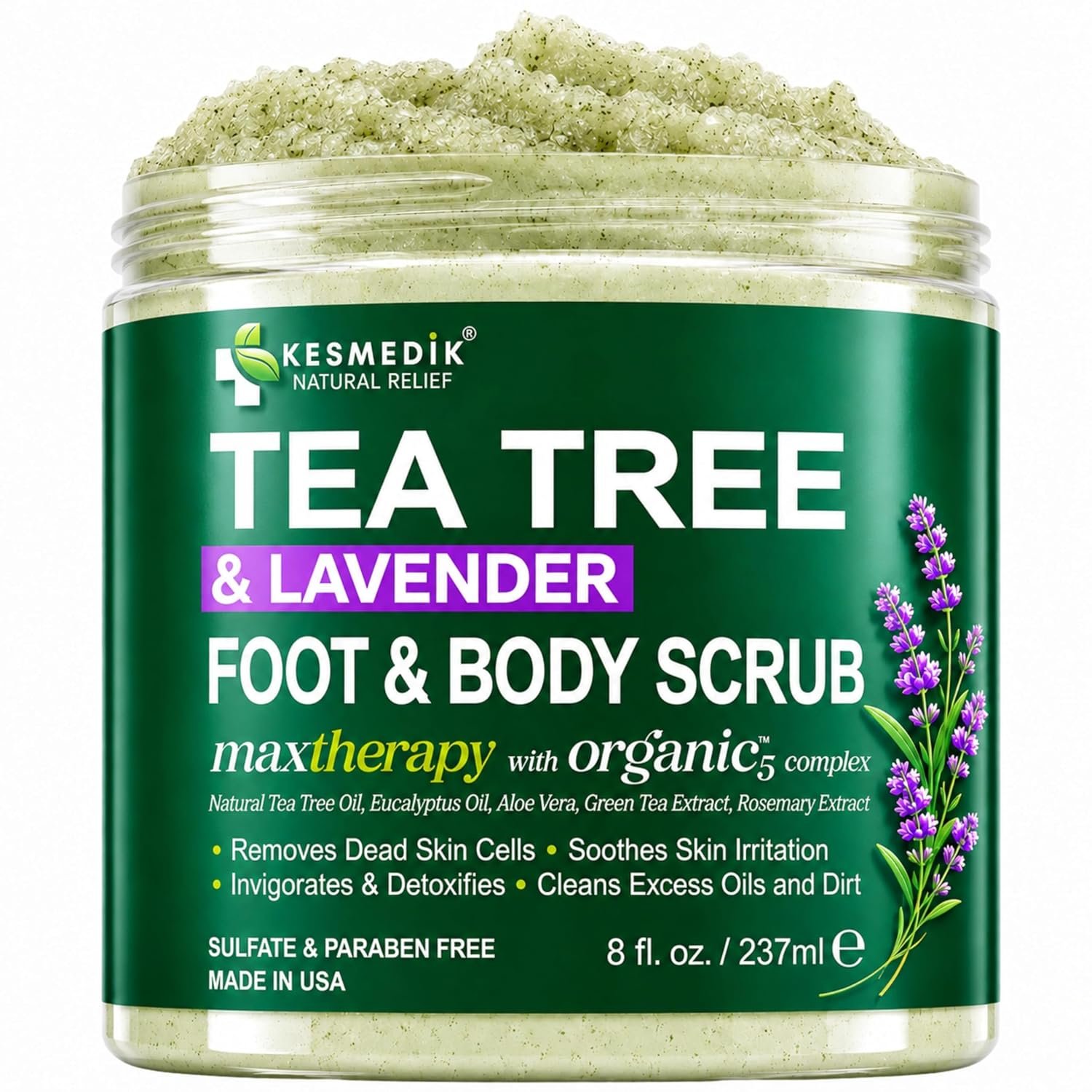 Tea Tree Oil Foot & Body Scrub with Himalayan Salt & Shea Butter, 237ml