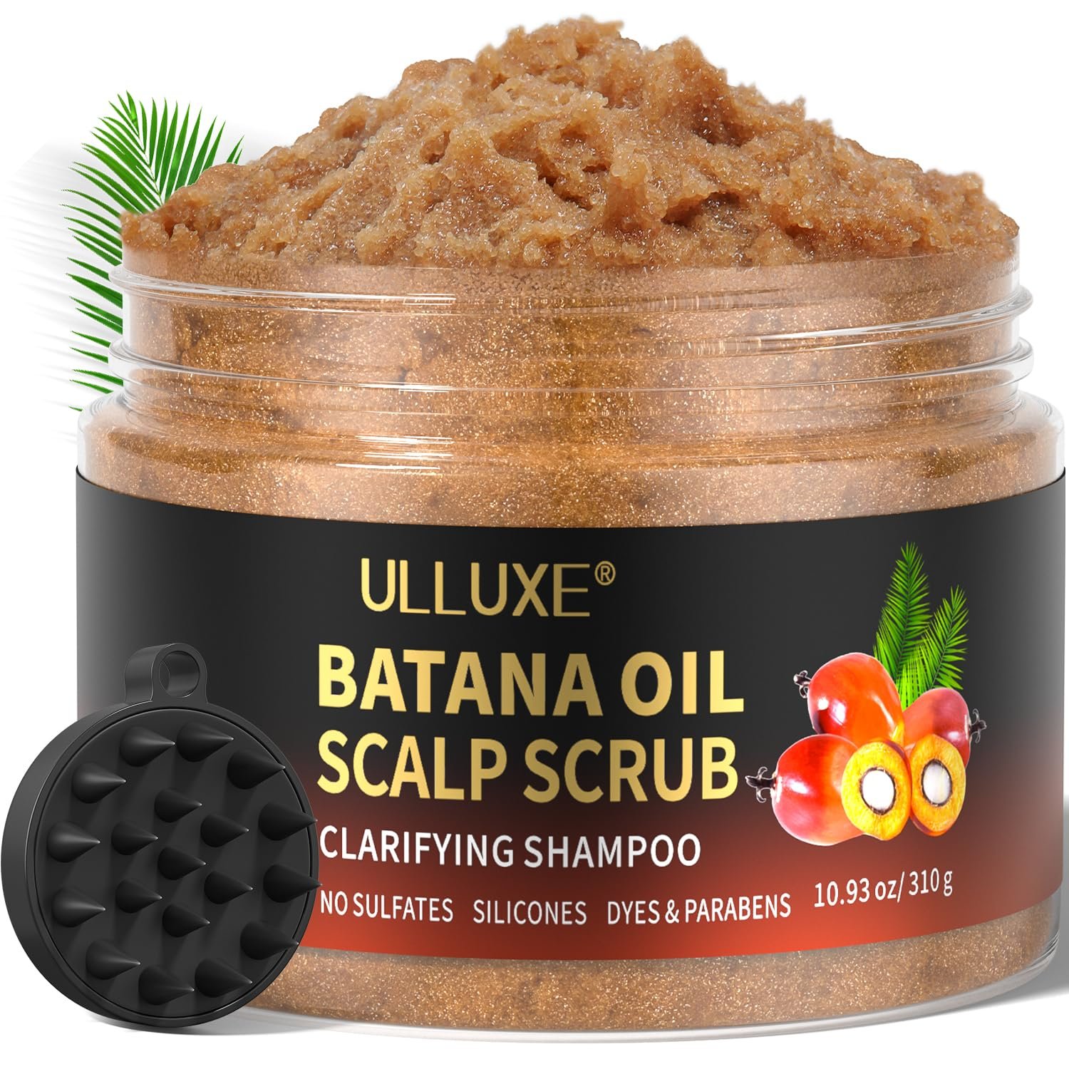 Scalp Scrub, Scalp Exfoliator Clarifying Scrub Shampoo infused Batana Oil & Rosemary, Scalp Massager Deep Cleanses Itchy Scalp, Removes Dandruff, Buildup & Detox, 2-in-1 Scalp Cleanser, 10.93 oz