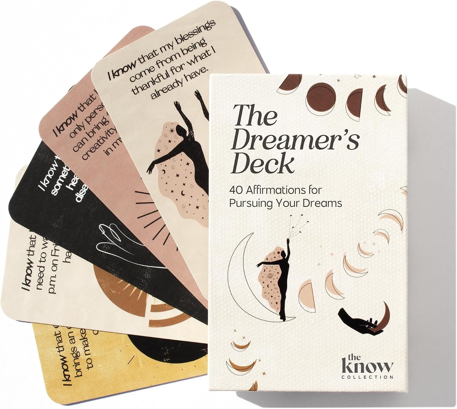The Know Collection Dreamer’s Deck Affirmation Cards, 40 Positive Daily Affirmations for Mindfulness and Motivation, Inspirational Oracle Deck for Self-Care and Manifestation, Birthday Gift for Mom