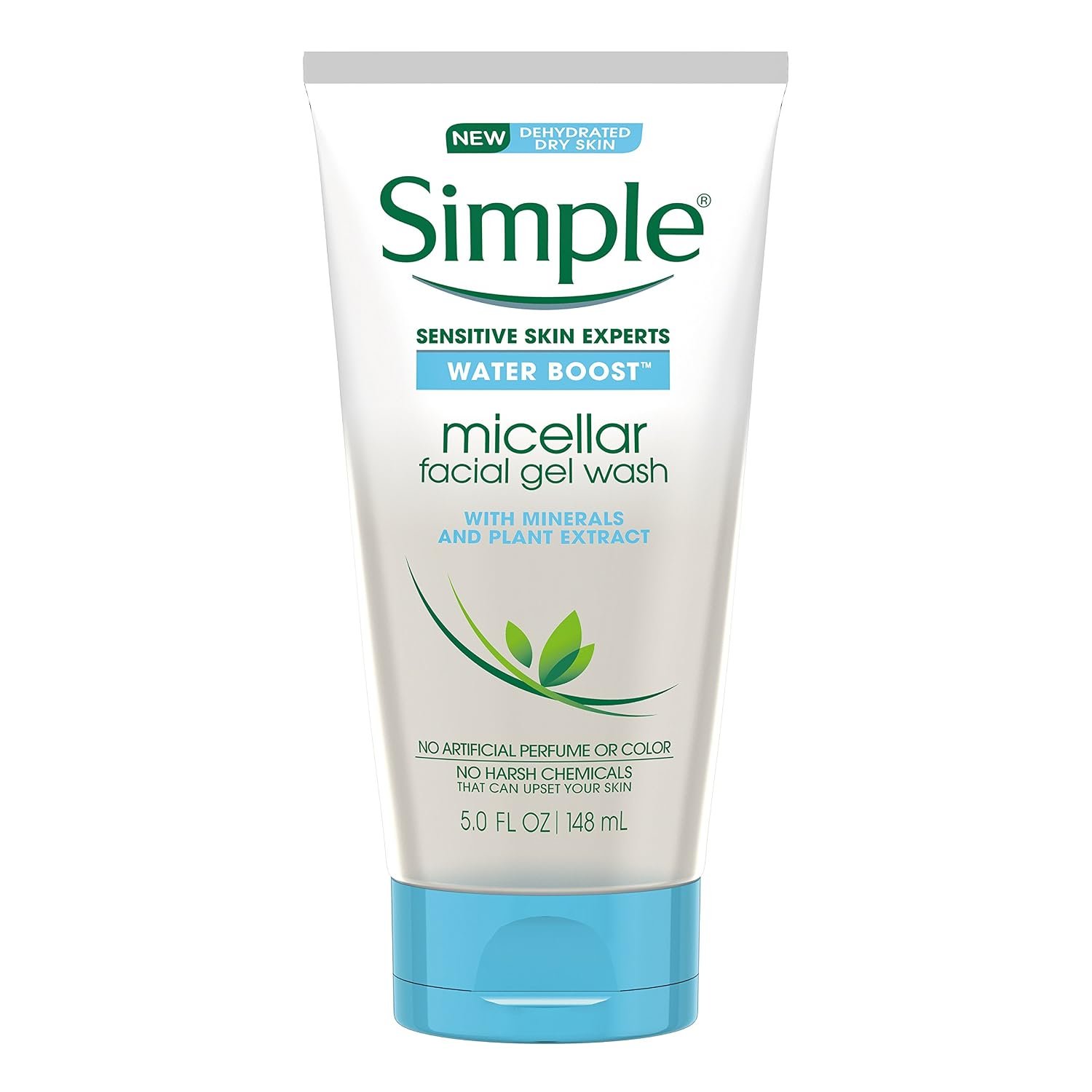 Simple Water Boost Micellar Facial Gel Wash for Sensitive Skin, 5 Ounce (Pack of 3)