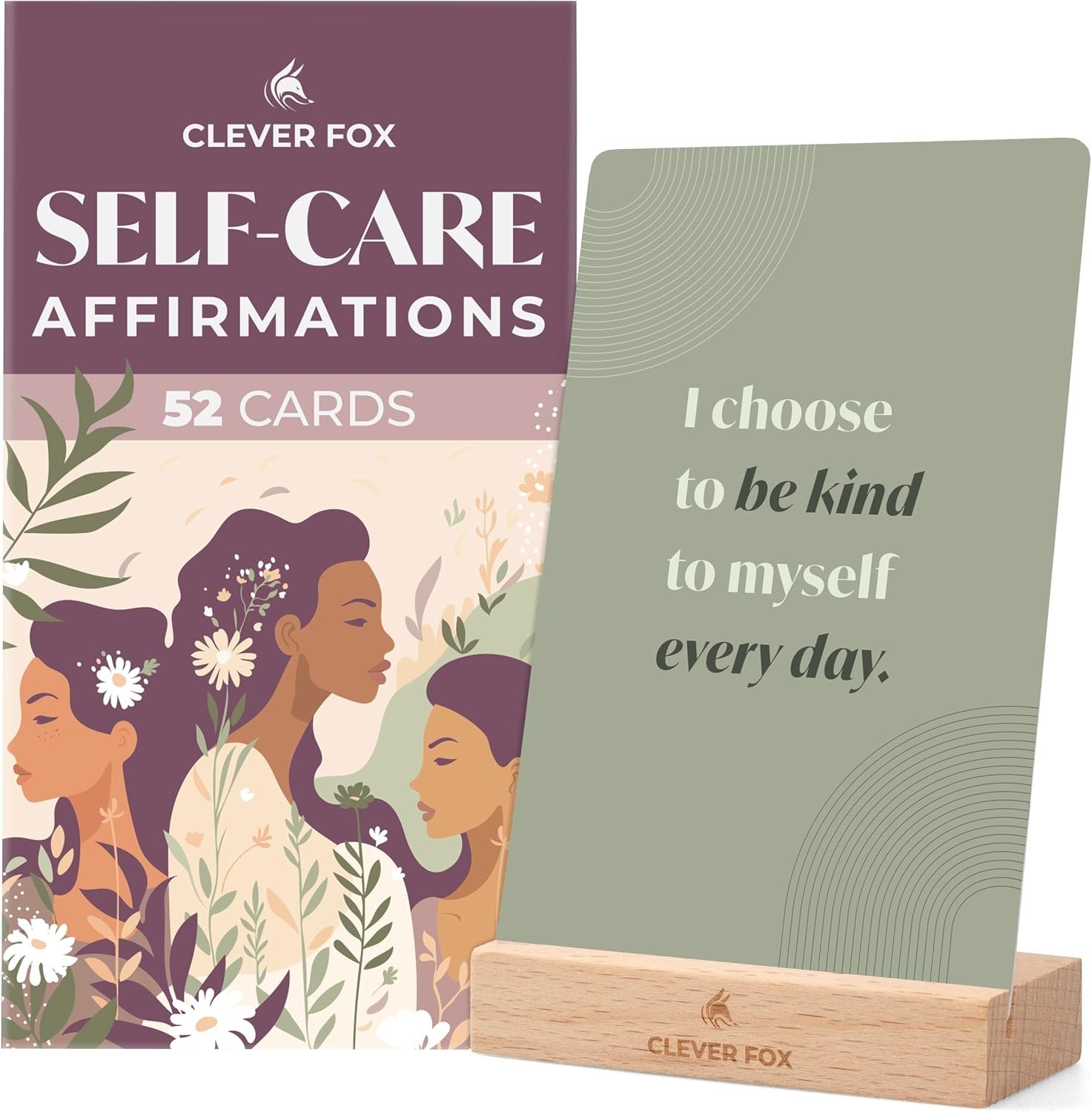 Clever Fox Positive Self-Care Affirmation Cards for Women Motivational Deck