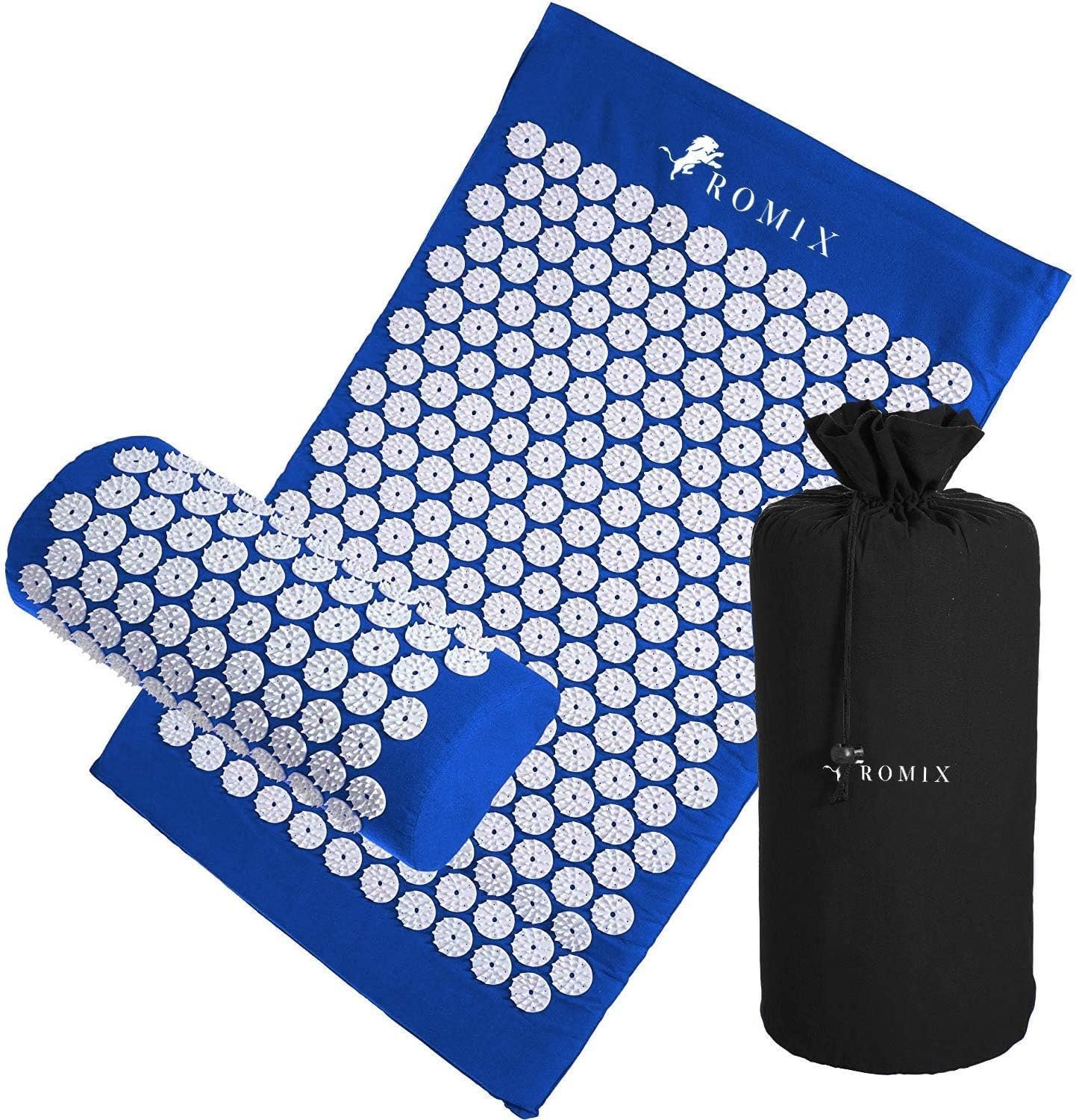 ROMIX Acupressure Mat And Pillow Set, Back Neck And Shoulder Pain Relief