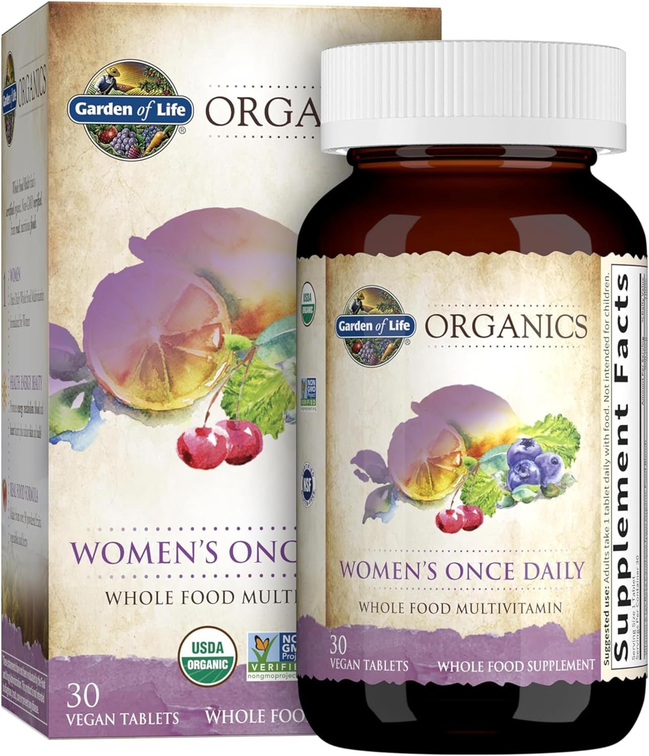 Garden of Life Organics Women’s Once Daily Multivitamin, 30 Tablets