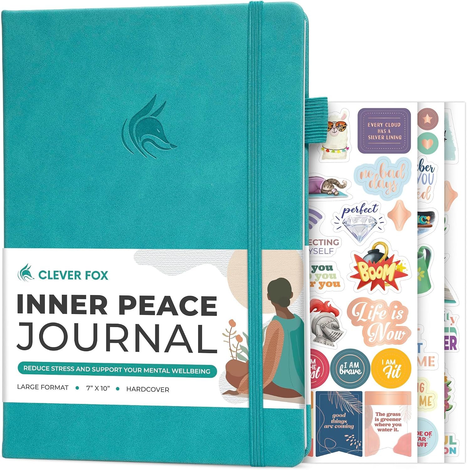 Clever Fox Inner Peace & Anxiety Journal for Women, Wellness Turquoise