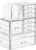 SuoXing 3 Pack Clear Acrylic Makeup Organizer for Vanity With 9 Drawer, Skincare Organizers Countertop With Make up Brush Holder,Bathroom Make up Drawer Storage for Beauty,Hair Accessories Organizer
