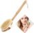 Bath Body Brush & Shower,Dry Skin Brushing with 100% Natural Boar Bristles & 16 inches Long Bamboo Detachable Handle,Back Scrubber for Exfoliates & Stimulates Blood Circulation-by Qlben