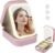 Travel Makeup Case with Lighted Mirror, Partitionable Cosmetic Bag, Professional Cosmetic Artist Organizer, Waterproof Portable, Travel Toiletry Bag (Pink)