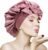VECIIR Silk Bonnet for Sleeping Women，hair bonnet for sleeping Silk Night Cap for Curly/Natural Hair Skin Pink,Large