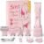 5-in-1 Bikini Trimmer for Women,Electric Shaver for Women,Electric Razor Body Hair Trimmer,Cordless Body & Facial Razors, Shaver, IPX7 Waterproof,with 5 Blades,USB Rechargeable(Pink)
