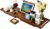 Expandable Solid Teak Wood Bathtub Caddy Tray, Adjustable Bath Tub Organizer for Bathroom Spa, Luxury Bath Accessories (Dark Natural Teak, Non‑Foldable Structure)