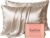LYSHIN Silk Pillow Cases 2 Pack Standard Size with Zipper, Champagne