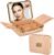 Travel Makeup Case with LED Mirror – Durable Makeup Case with Lighted Mirror with 3 Adjustable Light Settings – Rechargeable Makeup bag with light up Mirror – Mini 10x mirror included