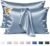 Silk Pillow Cases 2 Pack Queen Size Mulberry Silk Pillowcase Set of 2 for Hair and Skin 30 x 20 Inches 22 Momme Both Side Grade 6A Silk Soft Breathable Cooling with Hidden Zipper, Grey Blue