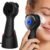 Electric Face Scrubber Exfoliator, Rechargeable Silicone Facial Cleansing Brush with Heat Massage Tip, Vibrating Face Scrubber for Deep Cleaning, Waterproof Face Brush for Men and Women (Deep Black)