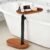 Bamboo Bathtub Side Table, Height Adjustable Bath Caddy Tray