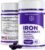 Iron Supplement for Women & Men | Iron Glycinate 50mg + Vitamin C, Folic Acid 1000mcg, Vitamin B12 | Anemia Relief, Energy Boost & Immune Support | Gentle on Stomach, Fast Absorption | 60 Softgels