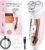 Electric Razors for Women, Rechargeable Painless Shaver for Women,LED Display Wet & Dry Waterproof Electric Razors for Body Face Legs Underarms and Bikini Area,Pop-Up Trimmer Light Pink