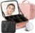 Mocado Travel Makeup Bag with LED Lighted Mirror, Travel Makeup Organizer, Makeup Case with 3 Color Lighted Setting and 10x Magnifying Mirror, Portable Storage and Adjustable Dividers Makeup Box(Pink)