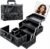 Faquenc Travel Makeup Case with LED Lighted Mirror – 11.6″ Portable Makeup Organizer Box, Cosmetic Train Case with Detachable Brush Holder – Fluid Black