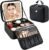 Travel Makeup Bag with LED Mirror, Travel Makeup Organizer，Three-level Adjustable Brightness, Makeup Bag with Removable Lighted Mirror, Adjustable Dividers and Brush Storage Board
