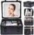 Makeup Box with Led Mirror,Travel Train Hard Case with Rechargeable Lighted Mirror Adjustable Dividers,Cosmetic Organizer Storage Bag for Makeup Artists,Appropriate Gift for Women and Girls,Black