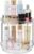 Rotating Makeup Organizer for Vanity, Skincare Holder with 2 Tier Tray