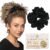 Curlfriend Oversized Mulberry Silk Scrunchies for Women, XL, Black